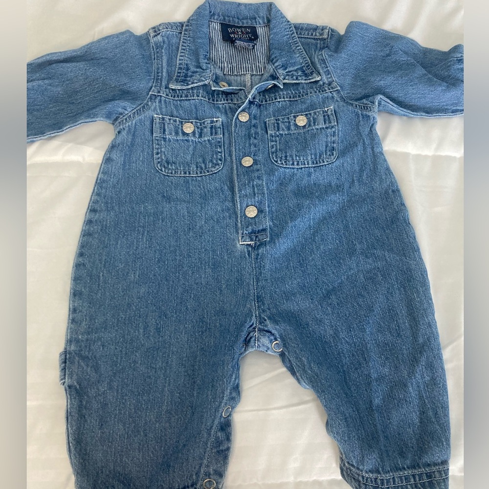 BOWEN & WRIGHT DENIM COTTON ONESIE 9 MONTH